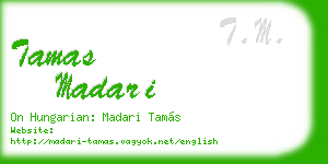 tamas madari business card